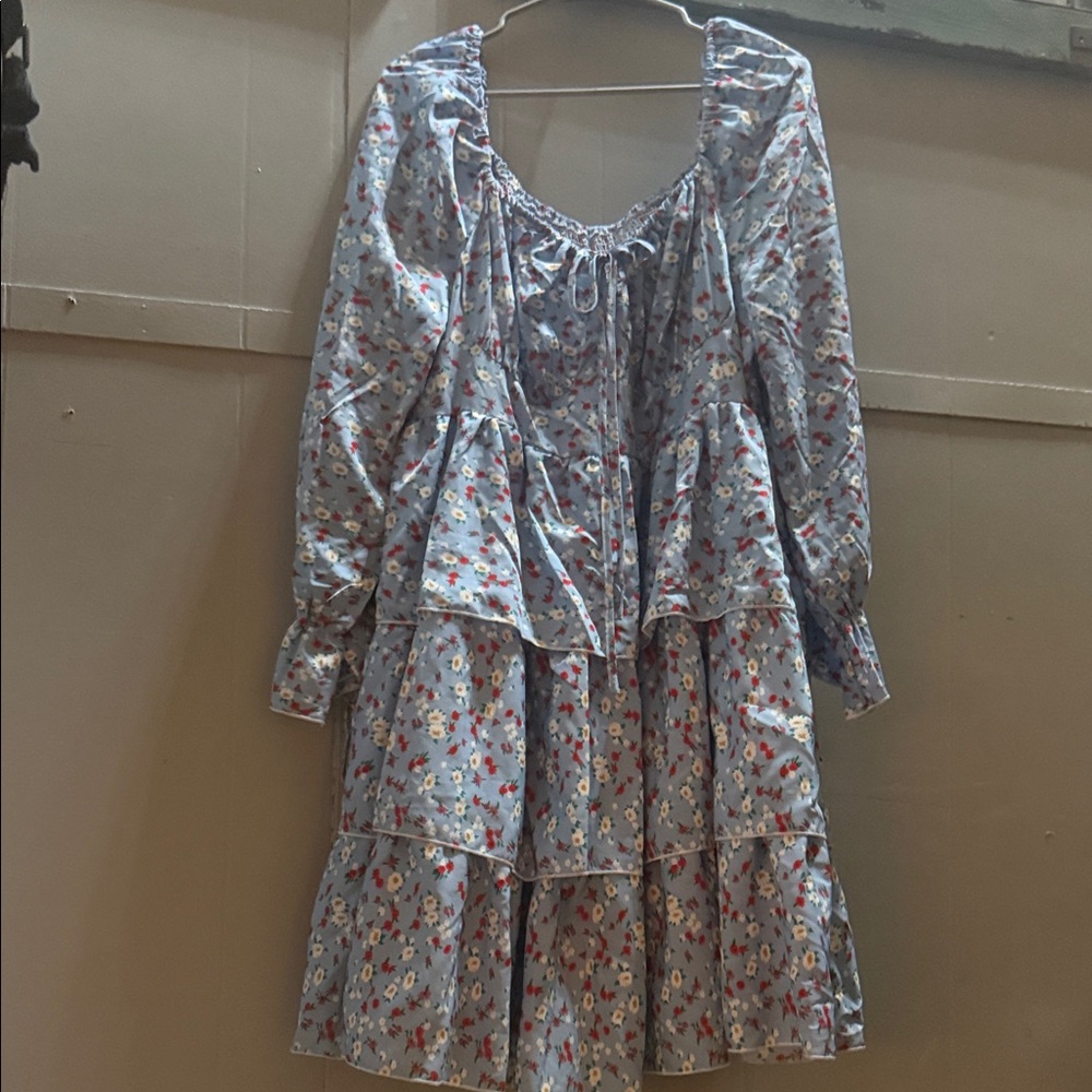 Floral Tiered Long Sleeve Dress